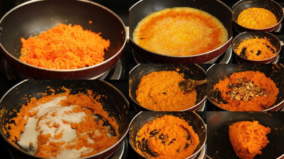 Gajar ka Halwa / Carrot Halwa recipe - step by step pictures, by AishCooks