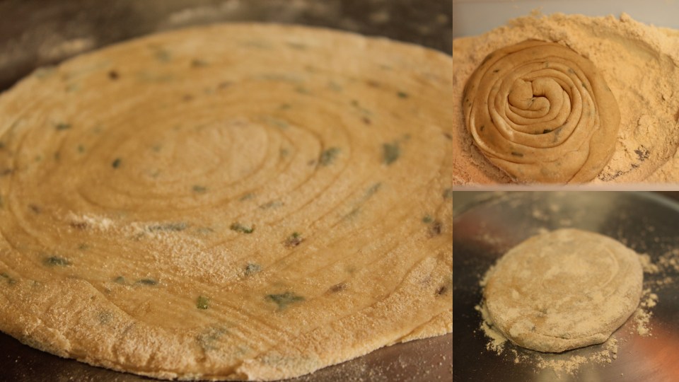 Roll out laccha parathas - step by step pictures