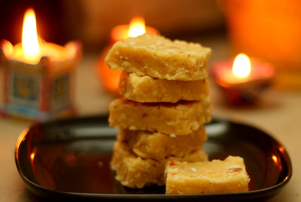 7 cup barfi (burfi) or 7 cup cake