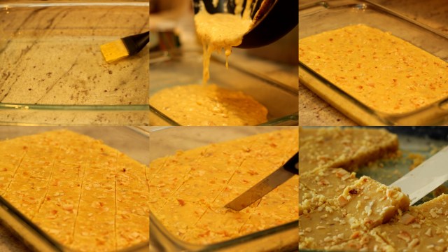 7-cup-barfi-pouring-and-cutting-into-cubes